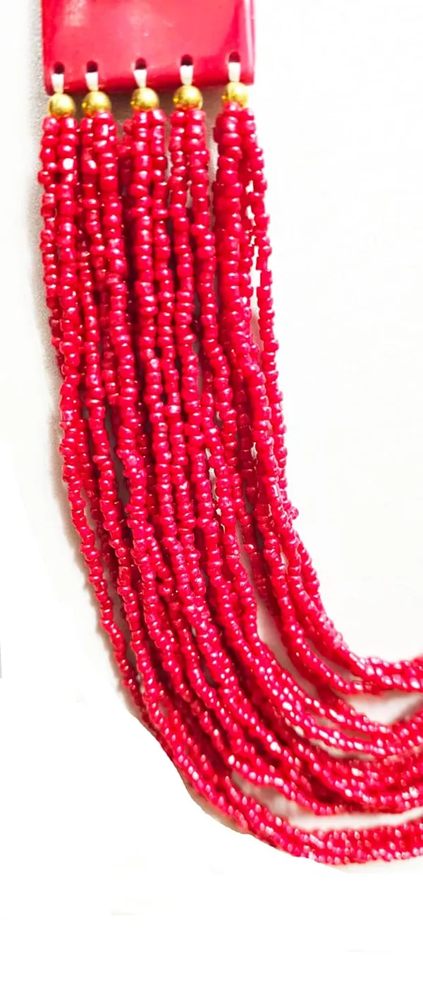NOH_Red_Poth_Necklace_&_Earrings_Set_|_Handmade_Artificial_Jewellery_with_Rectangle_Side_Beads