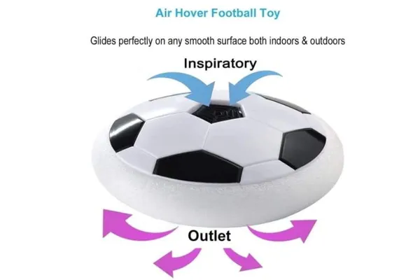 NOH_Creations_Floating_Hover_Football_with_Colorful_Flash_Light_Effect_|_Indoor_&_Outdoor_Pro_Air_Football_Game_for_Kids/Girls/Boys/Gifts-_3222_|_White_Color,_Power_Source:_3xAA_Battery