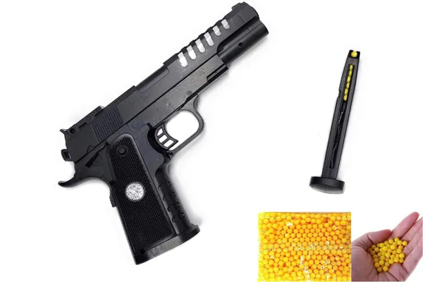 NOH_Creations_Mouser_Pistol_Toy_Shooting_Gun_With_200_Plastic_Bullets_for_Kids_Age_15_Years_&_Above_|_Pull_Back_Loader_to_Load_Target_Gun
