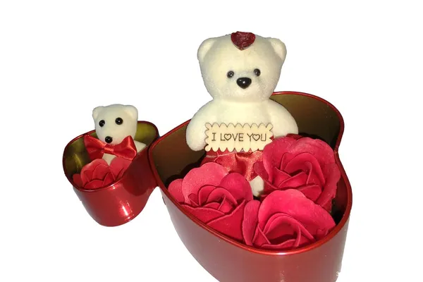NOH_Creations_Combo_Large_Heart_(15CM)_and_Little_Heart_Box(7CM),_Artificial_Flower_and_Teddy_Bear,_Gift_for_Valentine,_Gift_for_Girls,_Gift_for_Boys,_Gift_for_Bride,_Gift_for_Lover