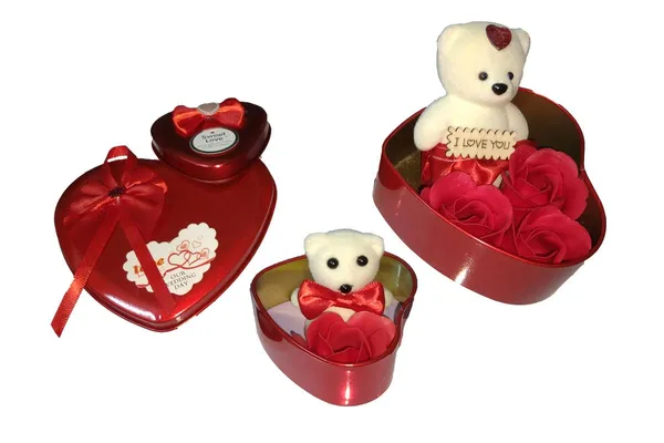 NOH_Creations_Combo_Large_Heart_(15CM)_and_Little_Heart_Box(7CM),_Artificial_Flower_and_Teddy_Bear,_Gift_for_Valentine,_Gift_for_Girls,_Gift_for_Boys,_Gift_for_Bride,_Gift_for_Lover