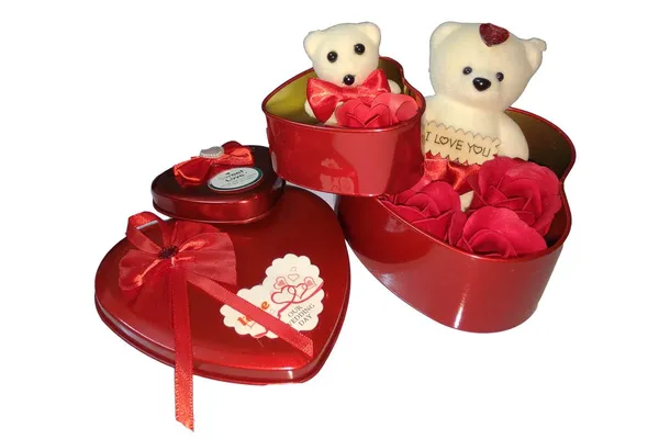 NOH_Creations_Combo_Large_Heart_(15CM)_and_Little_Heart_Box(7CM),_Artificial_Flower_and_Teddy_Bear,_Gift_for_Valentine,_Gift_for_Girls,_Gift_for_Boys,_Gift_for_Bride,_Gift_for_Lover