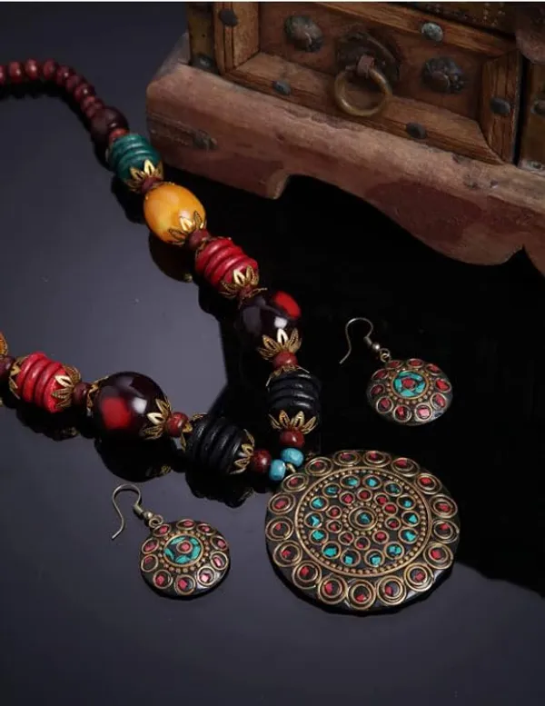 NOH_Hamsa_Hand_Pendant_Necklace,_Traditional_Fatima_Design,_Multi-Coloured_Crystal_Embellishments