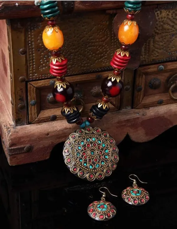 NOH_Hamsa_Hand_Pendant_Necklace,_Traditional_Fatima_Design,_Multi-Coloured_Crystal_Embellishments