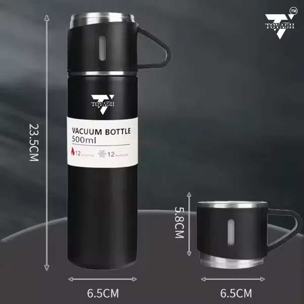 Toyash_Black_Insulated_Vacuum_Flask_With_3_Cups_Gift_Set_-_500_Ml_Black_Stainless_Steel_Thermos_Bottle
