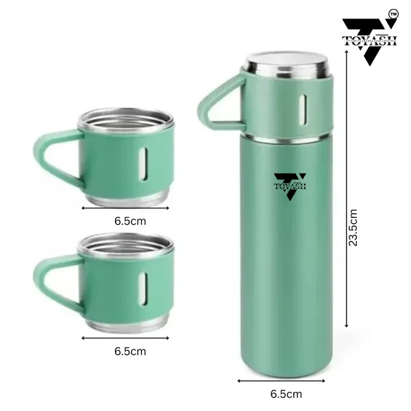 Toyash_Mint_Green_Vacuum_Flask_And_Mug_Gift_Set_-_Mint_Green_Thermal_Bottle_With_2_Stainless_Steel_Mugs