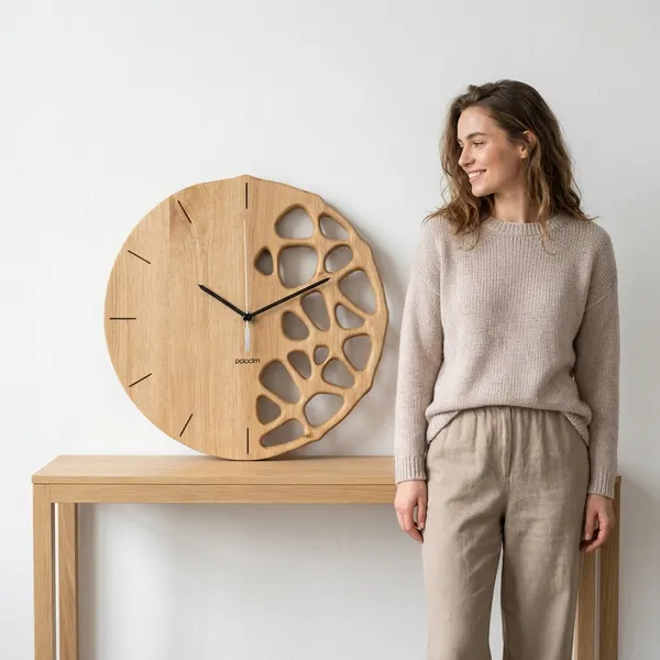 Light_Oak_Wood_Premium_Clock_For_Pet_Lovers,_Kids_Room_And_Living_Room