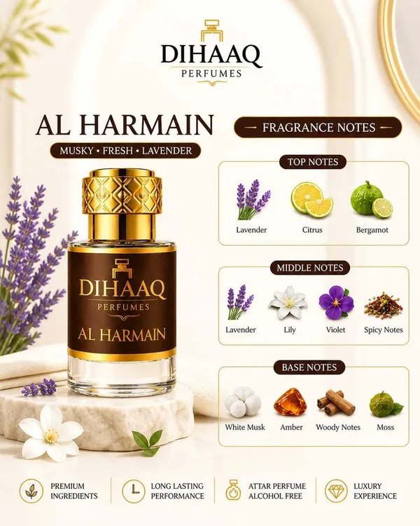 DIHAAQ_PERFUMES_Al_Haramain_Attar_For_Men_&_Women|Non-Alcoholic_Long_Lasting_Scent_6ml_Floral_Attar_(Musk,_Lavender)