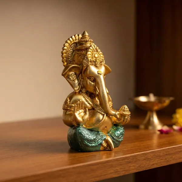 Ganesh_Ji_Murti_Gold_Green