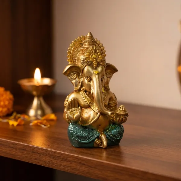 Ganesh_Ji_Murti_Gold_Green