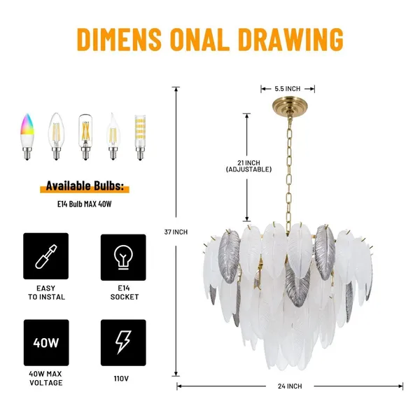 Gold_And_Cream_Metal,_Feather_Chandelier_For_Premium_Interiors