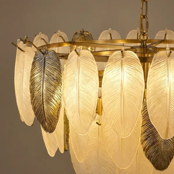 Gold_And_Cream_Metal,_Fabric_Chandelier_For_Living_Room,_Bedroom_And_Dining_Decor