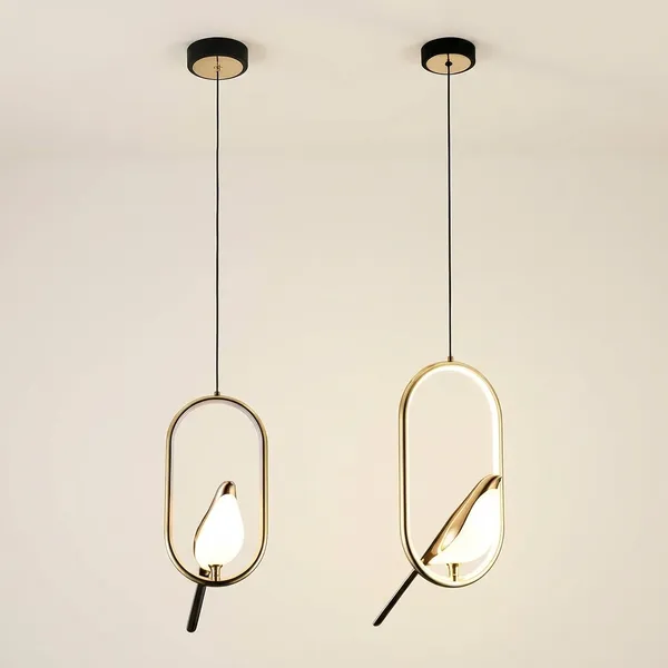 White_And_Gold_Metal,_Acrylic_Pendant_Light_For_Bedroom_Decor