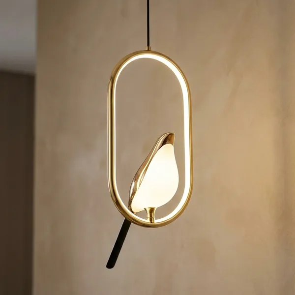 White_And_Gold_Metal,_Acrylic_Pendant_Light_For_Bedroom_Decor