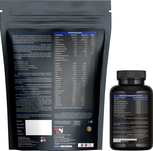 Advance_Mass_Gainer_Pouch_with_High_Protein,_Multivitamins_&_Digestive_Enzymes,_1Kg_(Chocolate)_+_Weight_Gainer_Capsules_30N