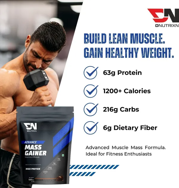 Advance_Mass_Gainer_High_Protein_with_Digestive_Enzymes,_Multivitamins_&_Weight_Gainer_Capsules_|_Weight_Gainer/Mass_Gainer_|_Chocolate_Flavor_|_500_g_+_30_Capsules