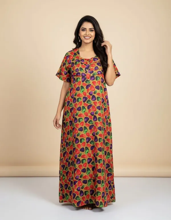 Multicolor_Viscose_Embroidered_Regular_Night_Dress_For_Women