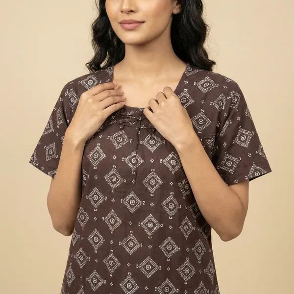 Brown_Cotton_Graphic_Print_Regular_Night_Dress_For_Women
