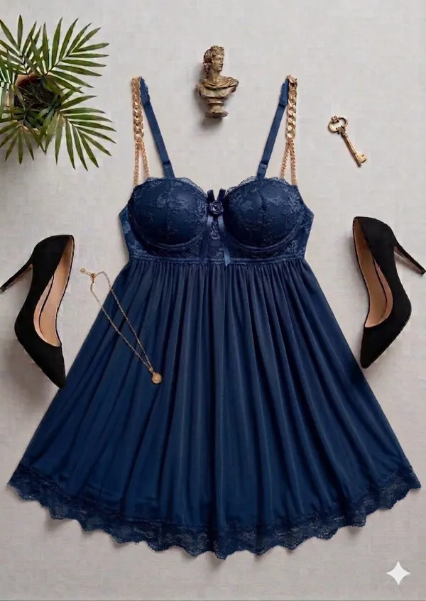 Babydoll_padded_blue_nighty