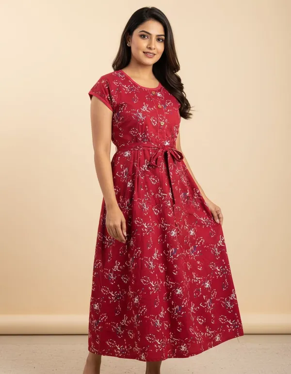 Cotton_Solid_Regular_Midi_Dress_For_Women