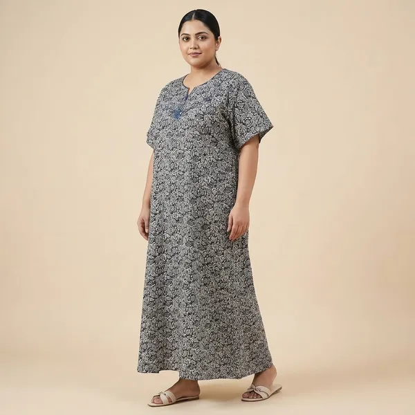 Grey_Rayon_Floral_Regular_Nightdress_For_Women