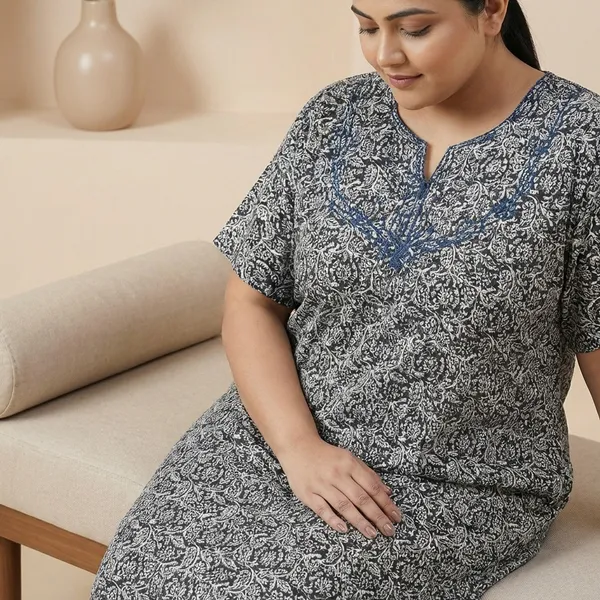 Grey_Rayon_Floral_Regular_Nightdress_For_Women