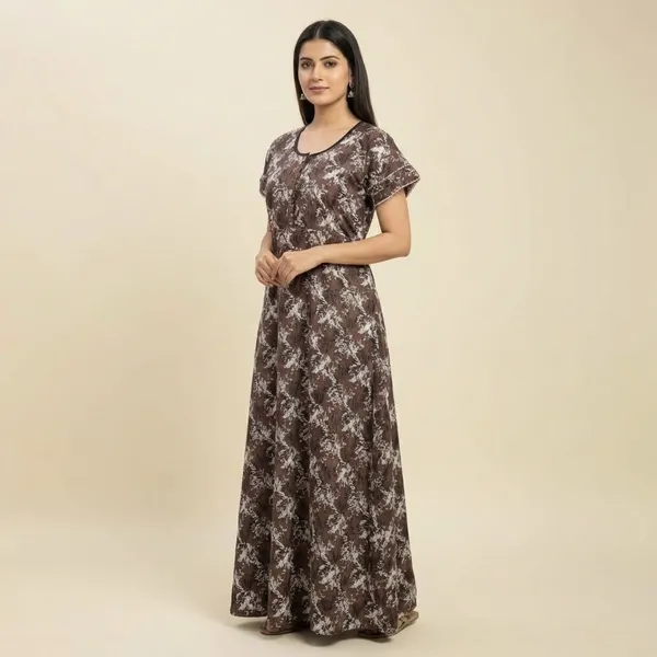 Brown_Cotton_Floral_Printed_Regular_Night_Dress_For_Women
