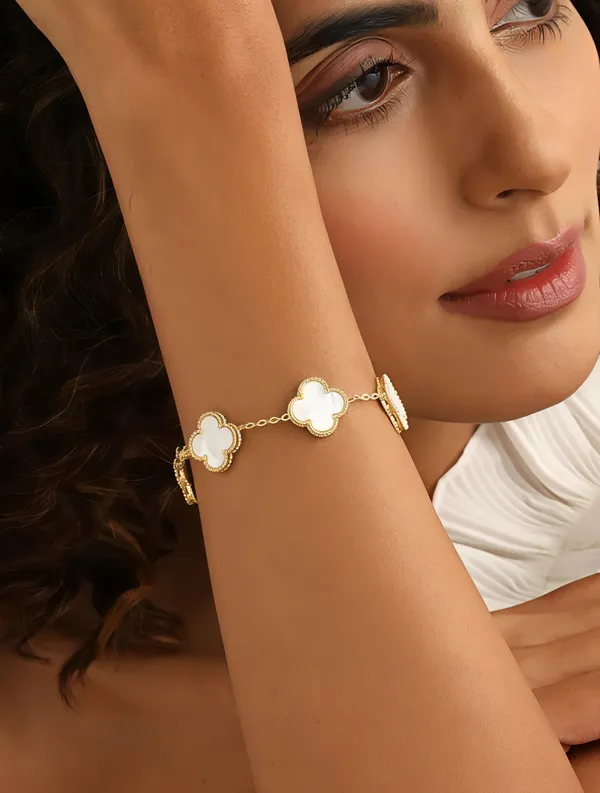 Gold_And_White_Alloy_Bracelet_For_Women
