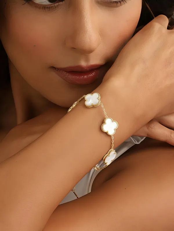 Gold_And_White_Alloy_Bracelet_For_Women