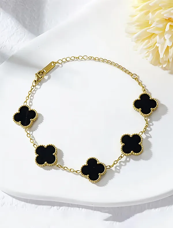 Gold_And_Black_Alloy_And_Onyx_Bracelet_For_Women