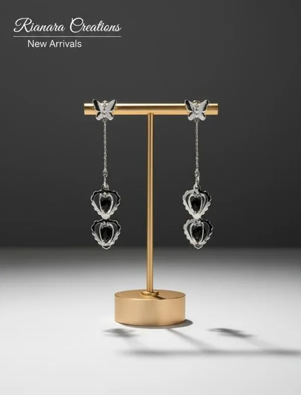 Silver_And_Black_Alloy_And_Crystal_Dangle_Earrings_For_Women