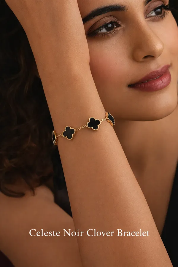 Gold_And_Black_Alloy_And_Onyx_Bracelet_For_Women