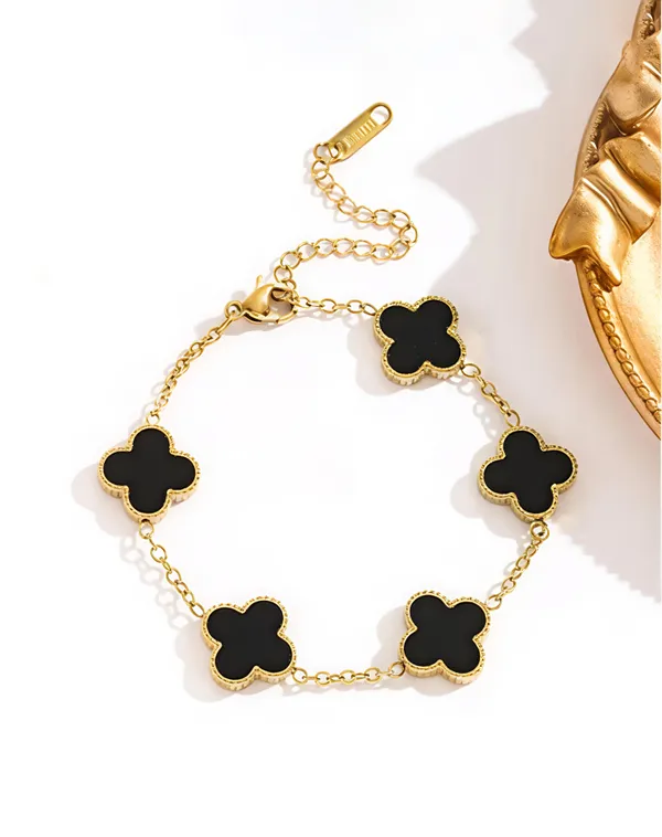 Gold_And_Black_Alloy_And_Onyx_Bracelet_For_Women