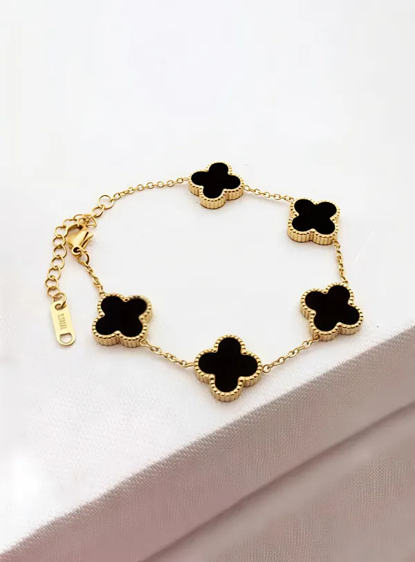Gold_And_Black_Alloy_And_Onyx_Bracelet_For_Women