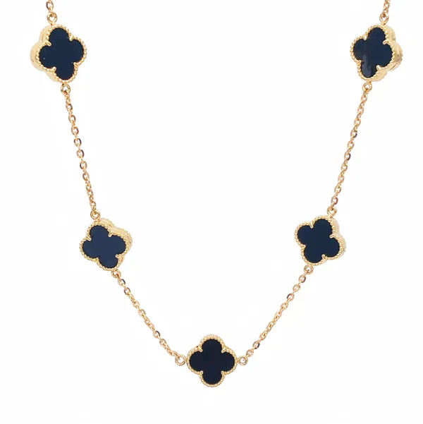 Gold_And_Black_Alloy_And_Enamel_Necklace_For_Women