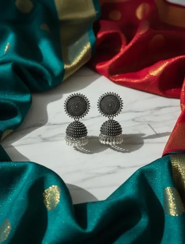 Silver_Oxidized_Alloy_Jhumka_Earrings_For_Women