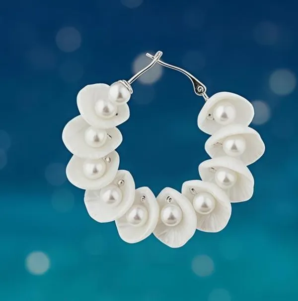 Gold_And_White_Alloy_And_Shell_Pearl_Hoop_Earrings_For_Women
