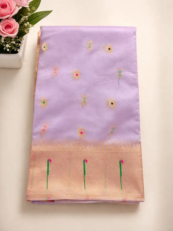 Lavender_Soft_Organza_Silk_Saree_With_Munia_Paithani_Border_(SQ1012-01_)