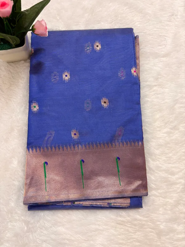 Royal_Blue_Pure_Soft_Organza_Silk_Saree_With_Munia_Paithani_Border_(SQ1012-05)