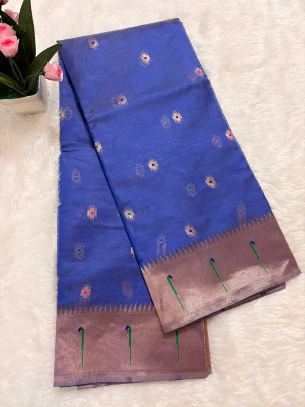Royal_Blue_Pure_Soft_Organza_Silk_Saree_With_Munia_Paithani_Border_(SQ1012-05)