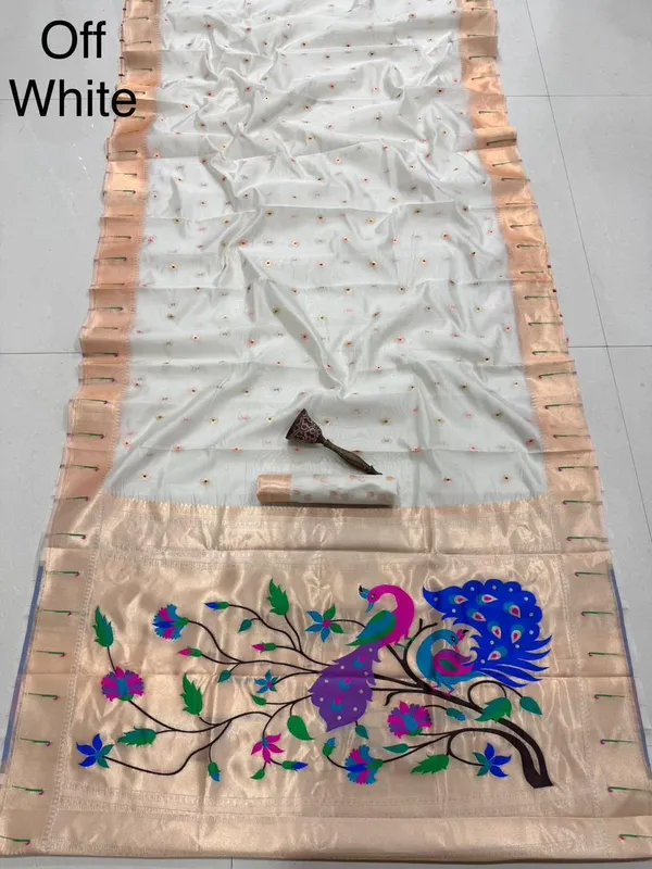 Off_White_Soft_Organza_Silk_Saree_With_Munia_Paithani_Border_(SQ1012-04_)