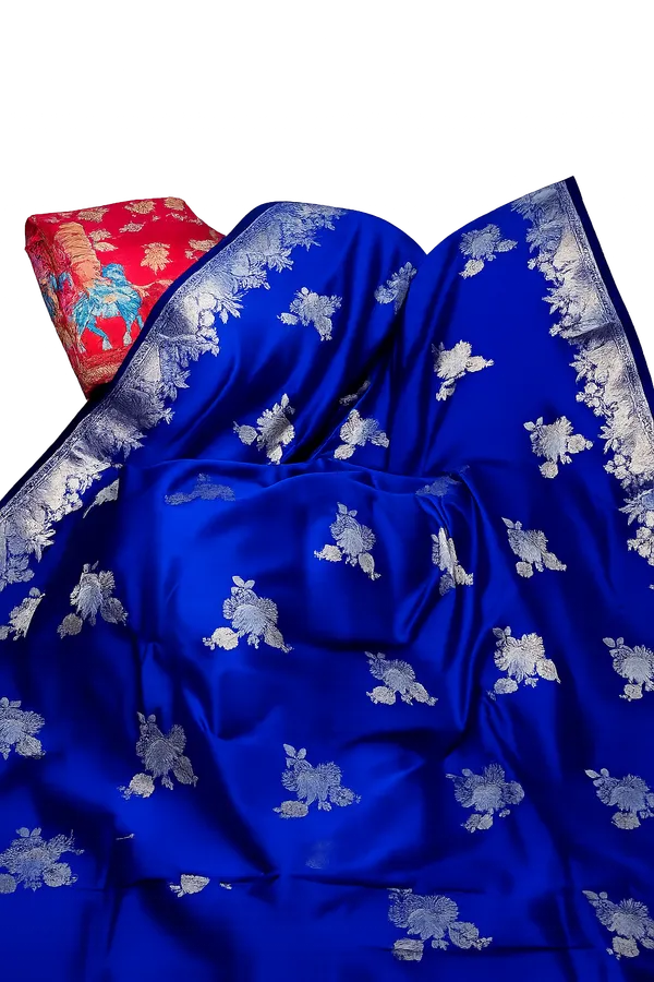 Royal_Blue_Banarasi_Silk_Saree_With_Silver_Zari_Floral_Buttas_(SQ1014-01)
