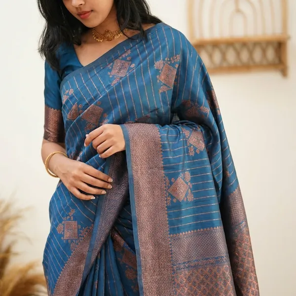 Lichi_Soft_Silk_Jacquard_Saree_Teal_Blue_(SQ1005-05)