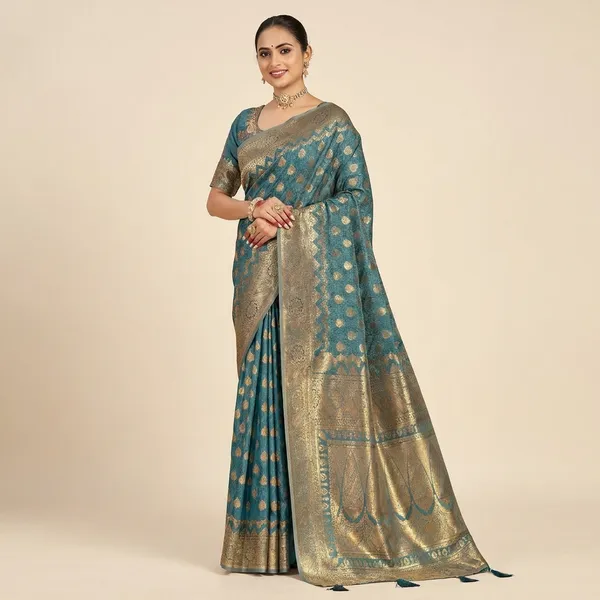 Satin_Silk_Wedding_And_Festive_Wear_Saree_Peacock_Blue_(SQ1007-05)