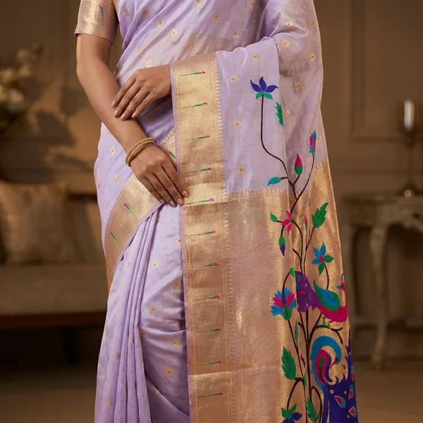 Lavender_Soft_Organza_Silk_Saree_With_Munia_Paithani_Border_(SQ1012-01_)
