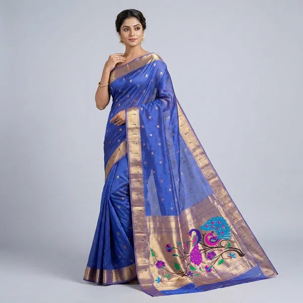 Royal_Blue_Pure_Soft_Organza_Silk_Saree_With_Munia_Paithani_Border_(SQ1012-05)