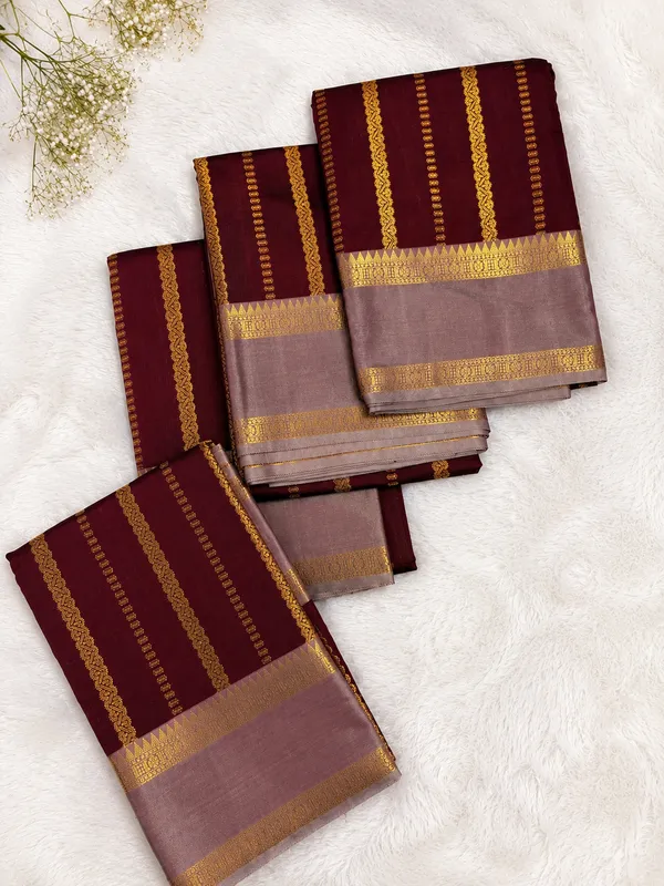 Banarasi_Katan_Silk_Saree_With_Gold_Zari_Stripes_&_Mauve_Border_-_SQ1027