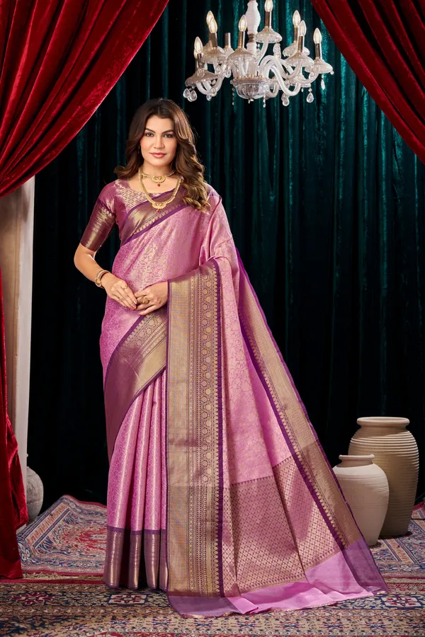 Pink_Kanjivaram_Semi_Silk_Saree_with_Wine_Zari_Temple_Border_&_Checkered_Pallu_-_SQ1030