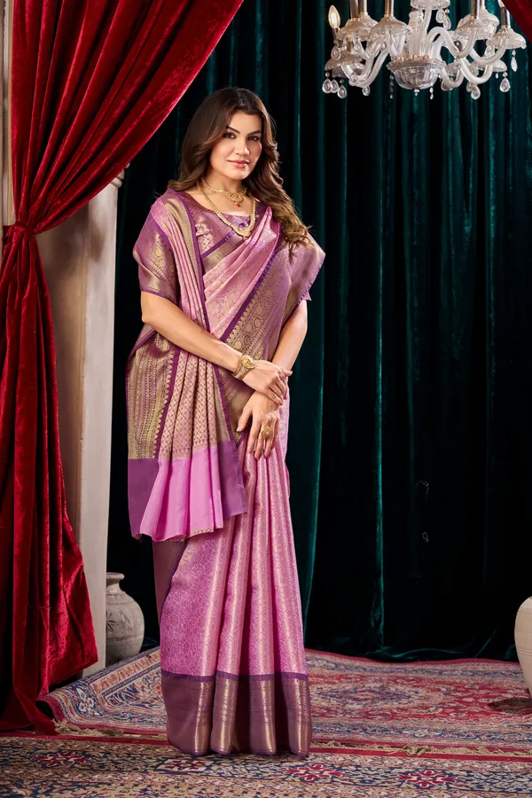 Pink_Kanjivaram_Semi_Silk_Saree_with_Wine_Zari_Temple_Border_&_Checkered_Pallu_-_SQ1030