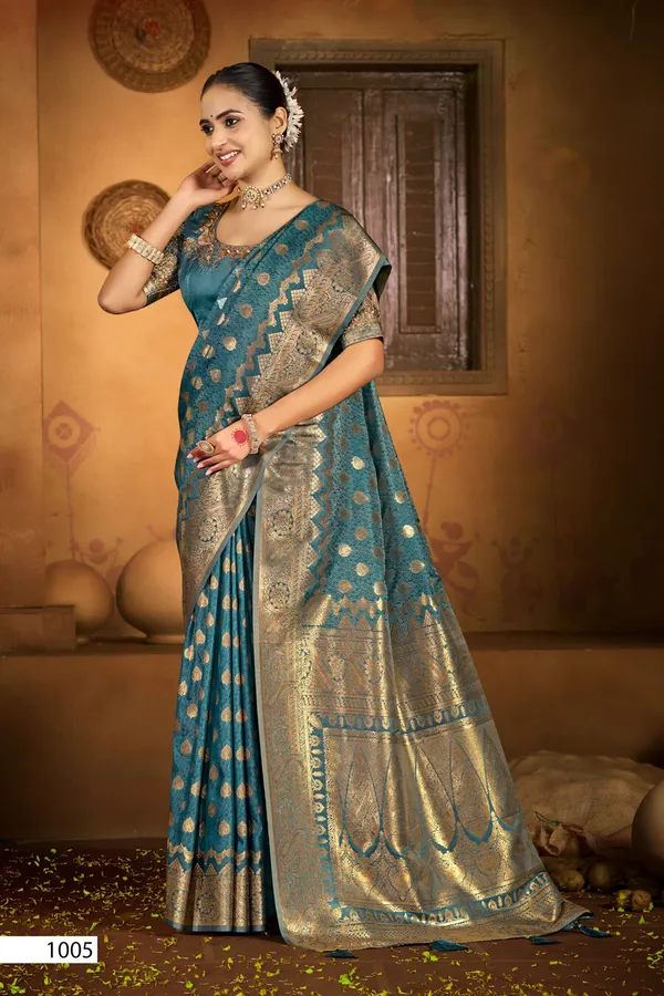 Satin_Silk_Wedding_And_Festive_Wear_Saree_Peacock_Blue_(SQ1007-05)